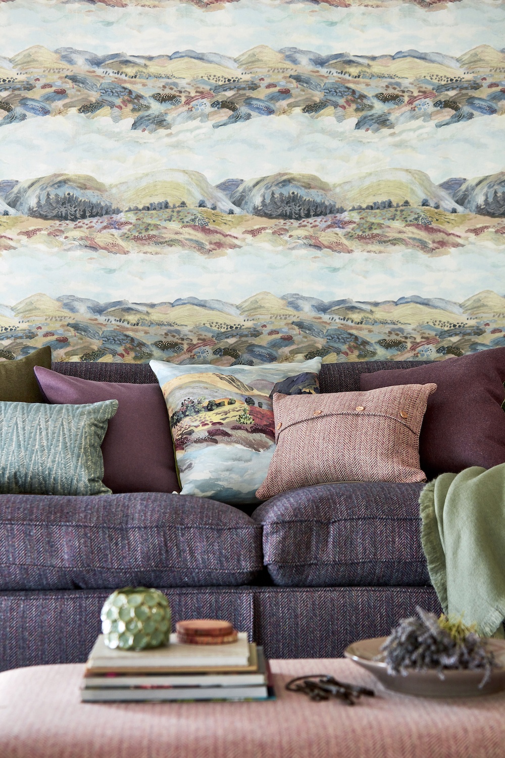 Sanderson Elysian Whitstable Blue Wallpaper 216594